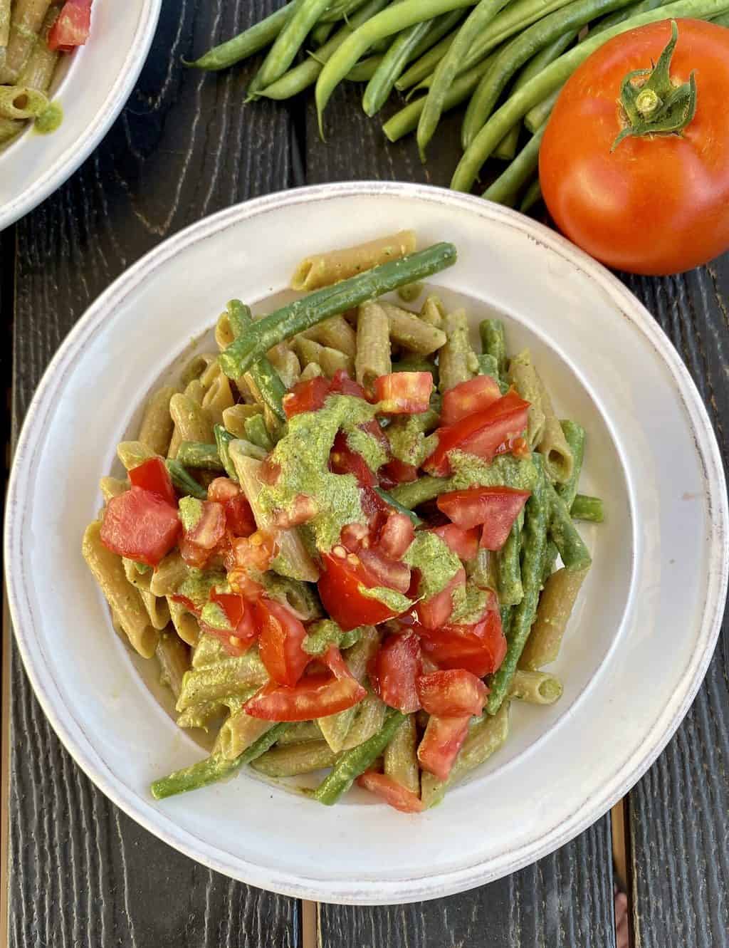 Pesto Penne with Garden Fresh Vegetables – Jackie's Veggie Kitchen