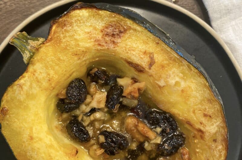 Roasted Acorn Squash with Dried Cranberries and Walnuts