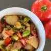 Air-fried Brussel Sprout Potato and Tomato Bowl