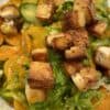 Zucchini Carrot Pesto with Tempeh Croutons